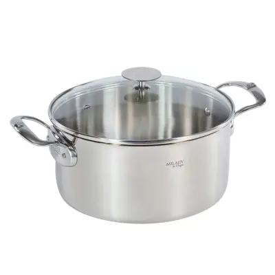 Milady kozica+pokrov 24cm / 2 ročaja / indukcija / inox