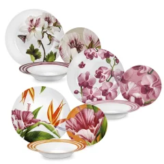 18-delni set krožnikov Blooming / porcelan