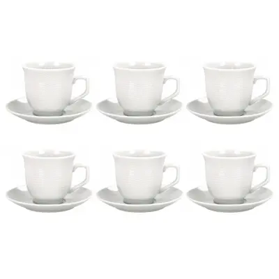Set skodelic za čaj 75984 / 6 kos / bel porcelan