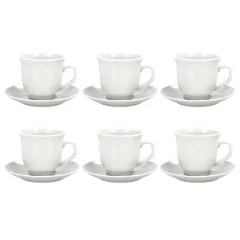 Set skodelic za čaj 75984 / 6 kos / bel porcelan
