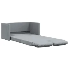 vidaXL Talni raztegljiv kavč 2 v 1 svetlo siv 112x174x55 cm blago