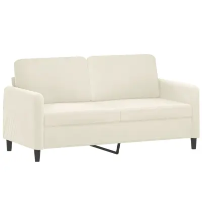 vidaXL Kavč dvosed krem 140 cm žamet