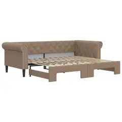vidaXL Izvlečna dnevna postelja kapučino 90x200 cm umetno usnje