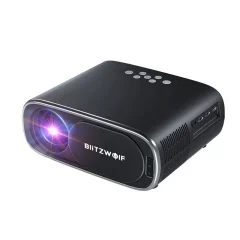 BlitzWolf BW-V4 1080p LED projektor/projektor, Wi-Fi + Bluetooth (črn)
