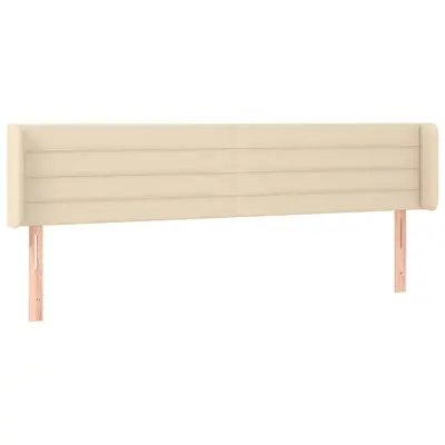 vidaXL Vzglavje z ušesi krem 203x16x78/88 cm blago