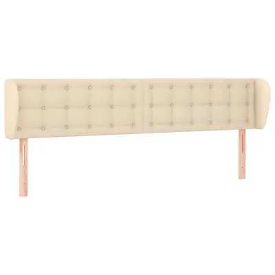 vidaXL Vzglavje z ušesi krem 183x23x78/88 cm blago