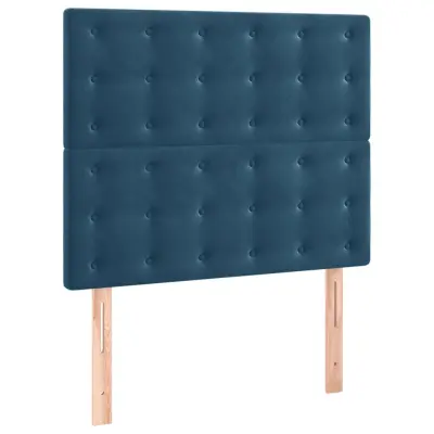 vidaXL Posteljno vzglavje 2 kosa temno modro 80x5x78/88 cm žamet