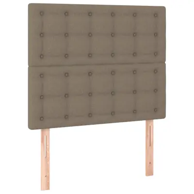 vidaXL Posteljno vzglavje 2 kosa taupe 90x5x78/88 cm blago