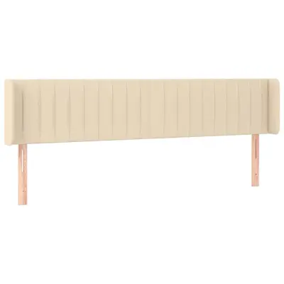 vidaXL Vzglavje z ušesi krem 163x16x78/88 cm blago
