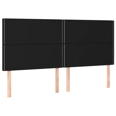 vidaXL Posteljno vzglavje 4 kosa črn 90x5x78/88 cm blago
