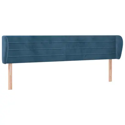 vidaXL Vzglavje z ušesi temno modro 203x23x78/88 cm žamet