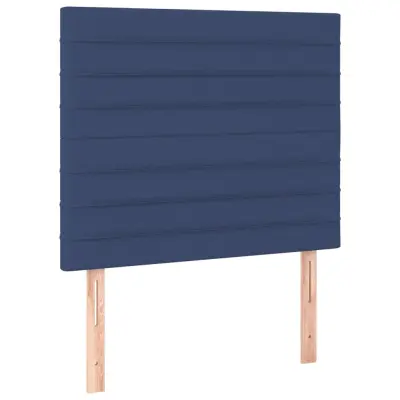 vidaXL Posteljno vzglavje 2 kosa modro 100x5x78/88 cm blago