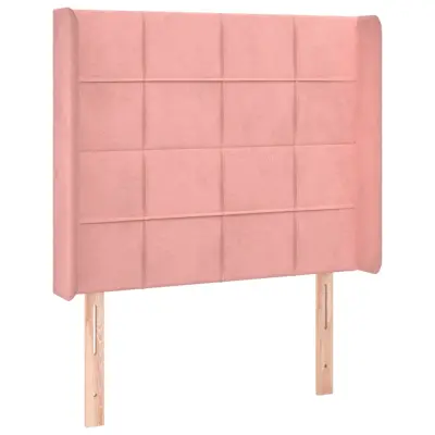 vidaXL Vzglavje z ušesi roza 93x16x118/128 cm žamet