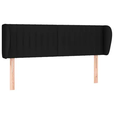 vidaXL Vzglavje z ušesi črno 147x23x78/88 cm blago