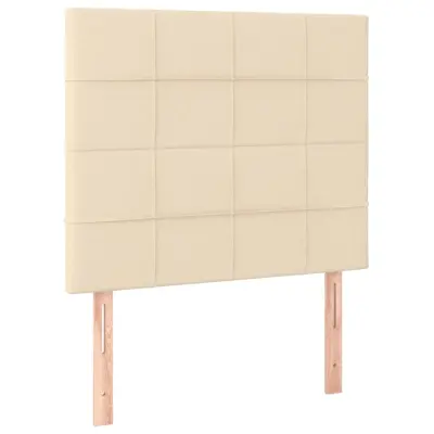 vidaXL Posteljno vzglavje 2 kosa krem 90x5x78/88 cm blago