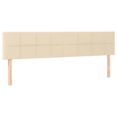 vidaXL Posteljno vzglavje 2 kosa krem 80x5x78/88 cm blago