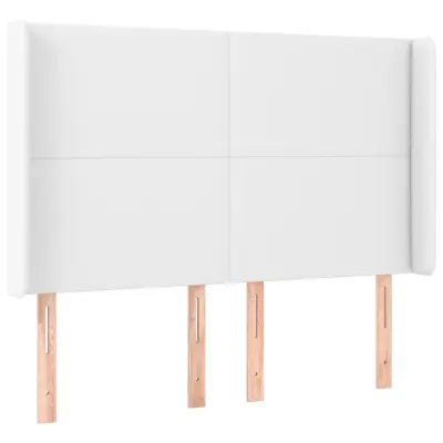 vidaXL Vzglavje z ušesi belo 147x16x118/128 cm umetno usnje