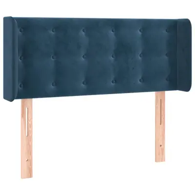 vidaXL Vzglavje z ušesi temno modro 93x16x78/88 cm žamet