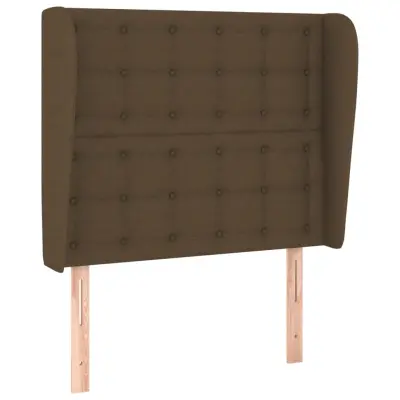 vidaXL Vzglavje z ušesi temno rjavo 103x23x118/128 cm blago