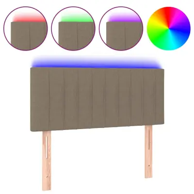 vidaXL LED posteljno vzglavje taupe 100x5x78/88 cm blago