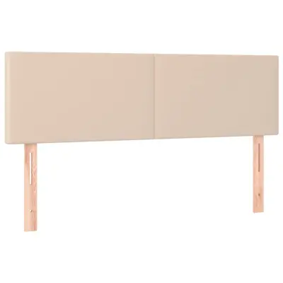 vidaXL Posteljno vzglavje 2 kosa kapučino 72x5x78/88 cm umetno usnje