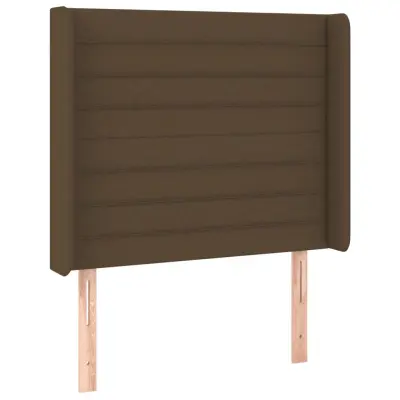 vidaXL Vzglavje z ušesi temno rjavo 103x16x118/128 cm blago