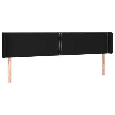 vidaXL Vzglavje z ušesi črno 183x16x78/88 cm blago