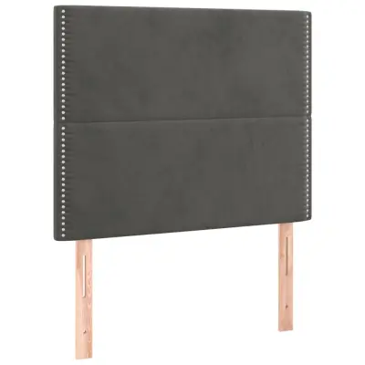 vidaXL Posteljno vzglavje 2 kosa temno sivo 90x5x78/88 cm žamet