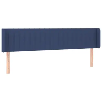 vidaXL Vzglavje z ušesi modro 203x16x78/88 cm blago