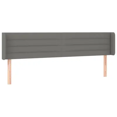 vidaXL Vzglavje z ušesi temno sivo 183x16x78/88 cm blago
