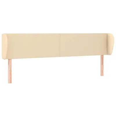 vidaXL Vzglavje z ušesi krem 163x23x78/88 cm blago