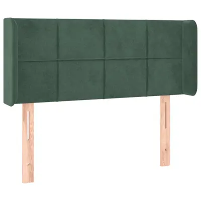 vidaXL Vzglavje z ušesi temno zeleno 103x16x78/88 cm žamet