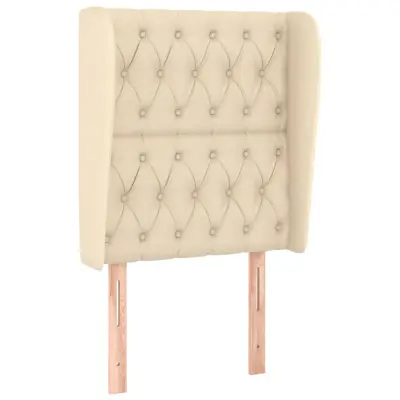vidaXL Vzglavje z ušesi krem 83x23x118/128 cm blago