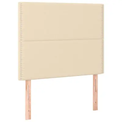 vidaXL Posteljno vzglavje 2 kosa krem 90x5x78/88 cm blago