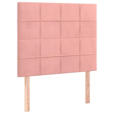 vidaXL Posteljno vzglavje 2 kosa roza 90x5x78/88 cm žamet