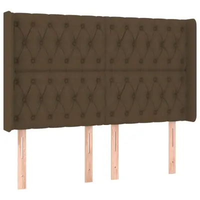 vidaXL Vzglavje z ušesi temno rjavo 163x16x118/128 cm blago