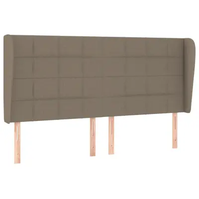 vidaXL Vzglavje z ušesi taupe 203x23x118/128 cm blago