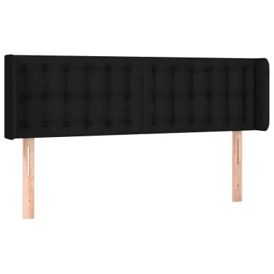 vidaXL Vzglavje z ušesi črno 147x16x78/88 cm blago