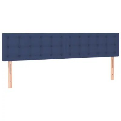 vidaXL Posteljno vzglavje 2 kosa modro 100x5x78/88 cm blago