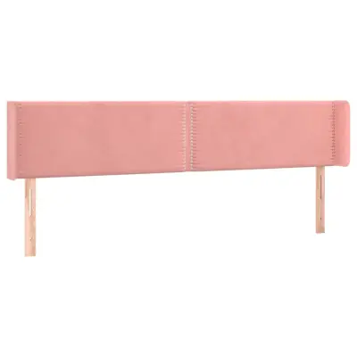 vidaXL Vzglavje z ušesi roza 203x16x78/88 cm žamet