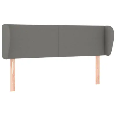 vidaXL Vzglavje z ušesi temno sivo 147x23x78/88 cm blago