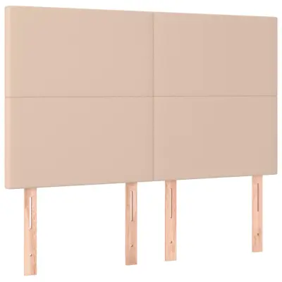 vidaXL Posteljno vzglavje 4 kosa kapučino 72x5x78/88 cm umetno usnje