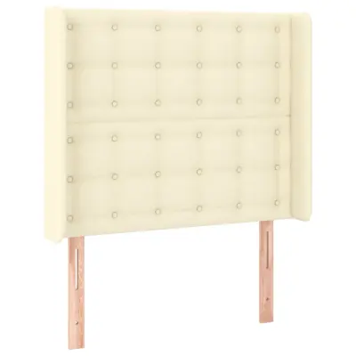 vidaXL Vzglavje z ušesi krem 83x16x118/128 cm umetno usnje