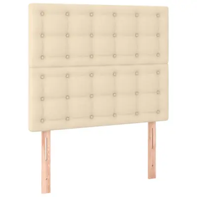 vidaXL Posteljno vzglavje 2 kosa krem 90x5x78/88 cm blago