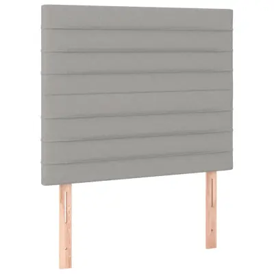 vidaXL Posteljno vzglavje 2 kosa svetlo sivo 100x5x78/88 cm blago