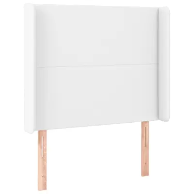 vidaXL Vzglavje z ušesi belo 83x16x118/128 cm umetno usnje