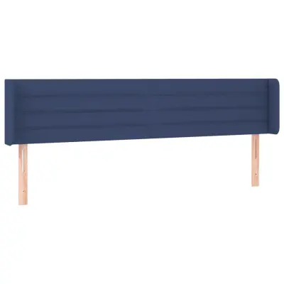 vidaXL Vzglavje z ušesi modro 163x16x78/88 cm blago