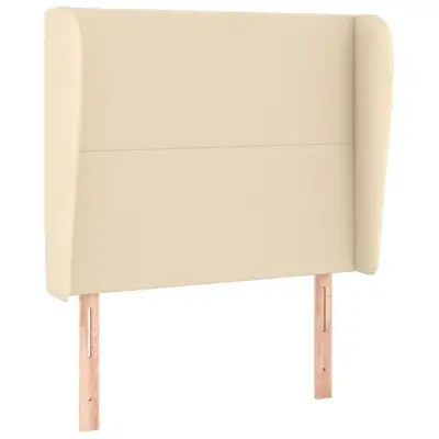 vidaXL Vzglavje z ušesi krem 103x23x118/128 cm blago