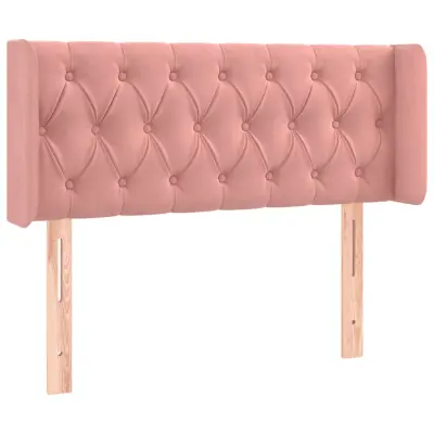 vidaXL Vzglavje z ušesi roza 93x16x78/88 cm žamet