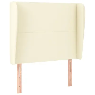 vidaXL Vzglavje z ušesi krem 103x23x118/128 cm umetno usnje